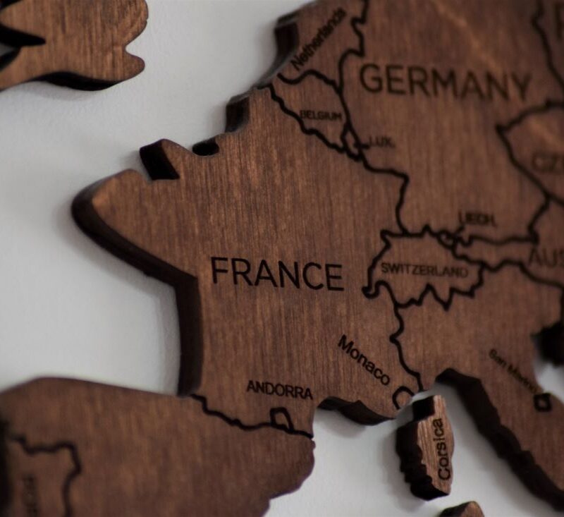 photo carte france en bois