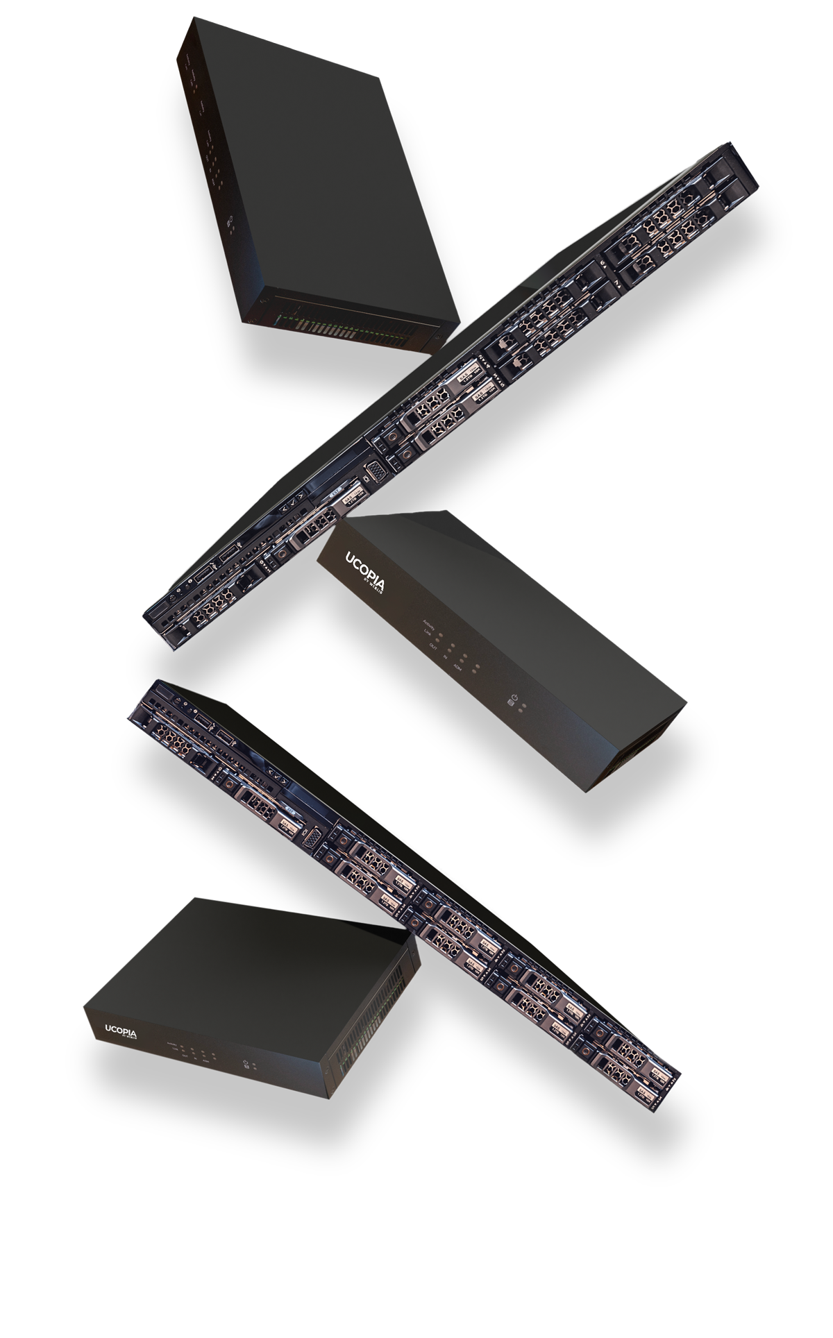 photo montage des serveurs ucopia pour un effet floating